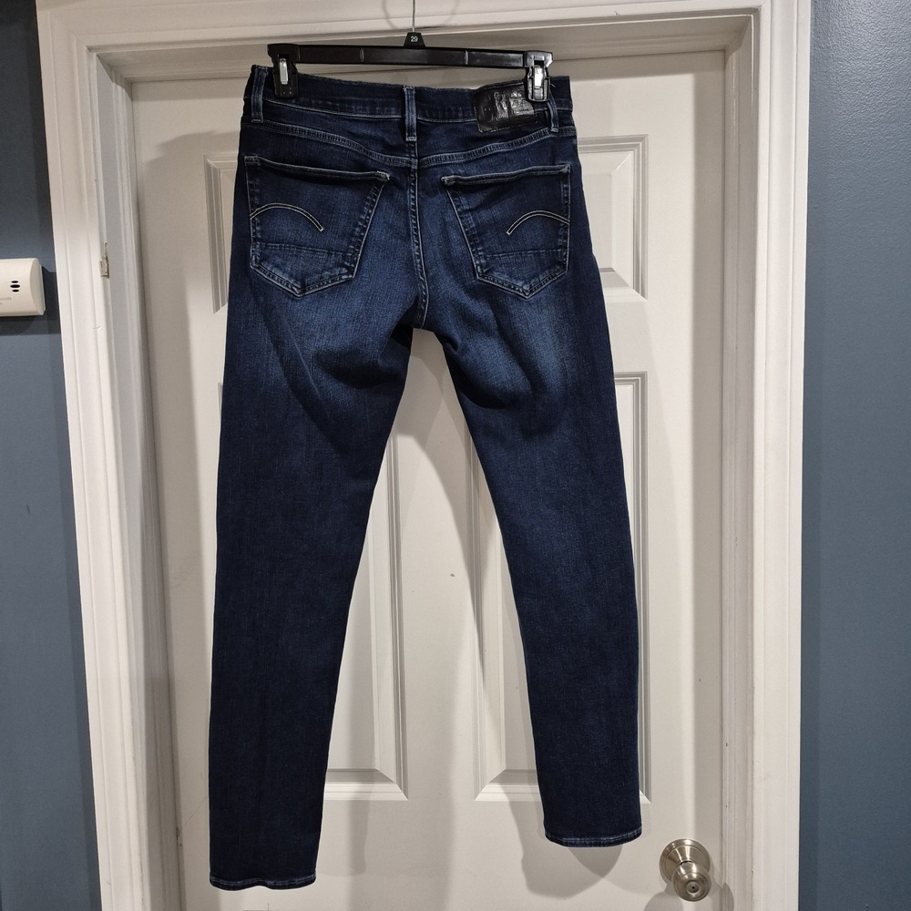 G Star Raw Jeans Mens 31x32 Slim 3301 Stretch Skinny Denim‎ Button Fly Dark Wash